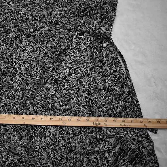 Abercrombie & Fitch Wrap Floral Dress Midi Sz S Cottagecore Boho Neutral - Picture 16 of 16